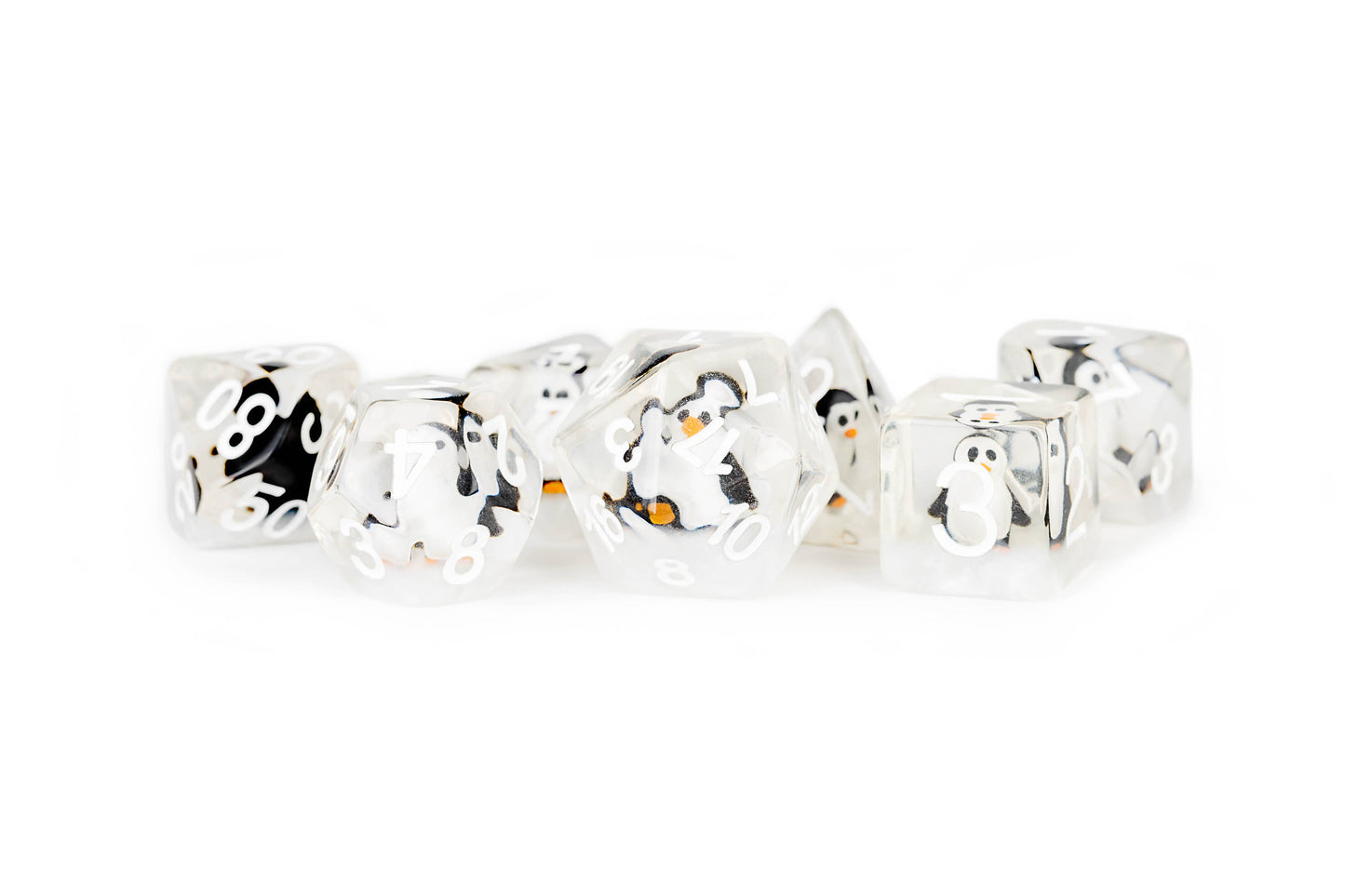 Inclusion Dice Resin: Penguin