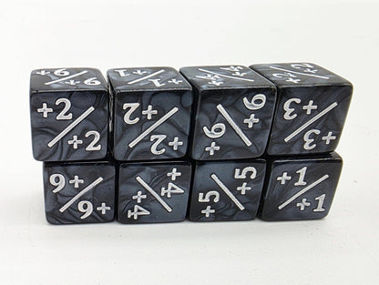 +1/+1 Pearl Black Counters with White for Magic - Set of 8