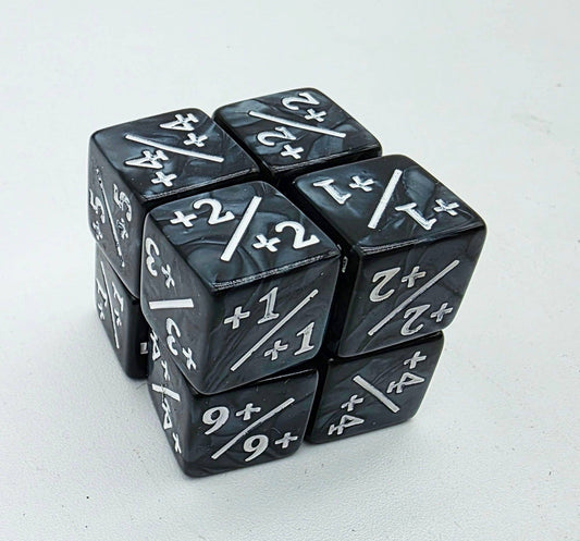 +1/+1 Pearl Black Counters with White for Magic - Set of 8
