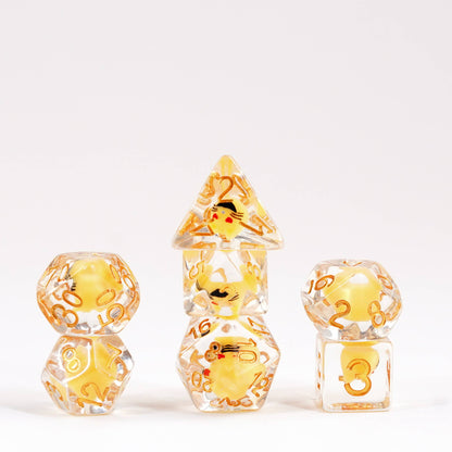 Cat Dice Resin Polyhedral Set