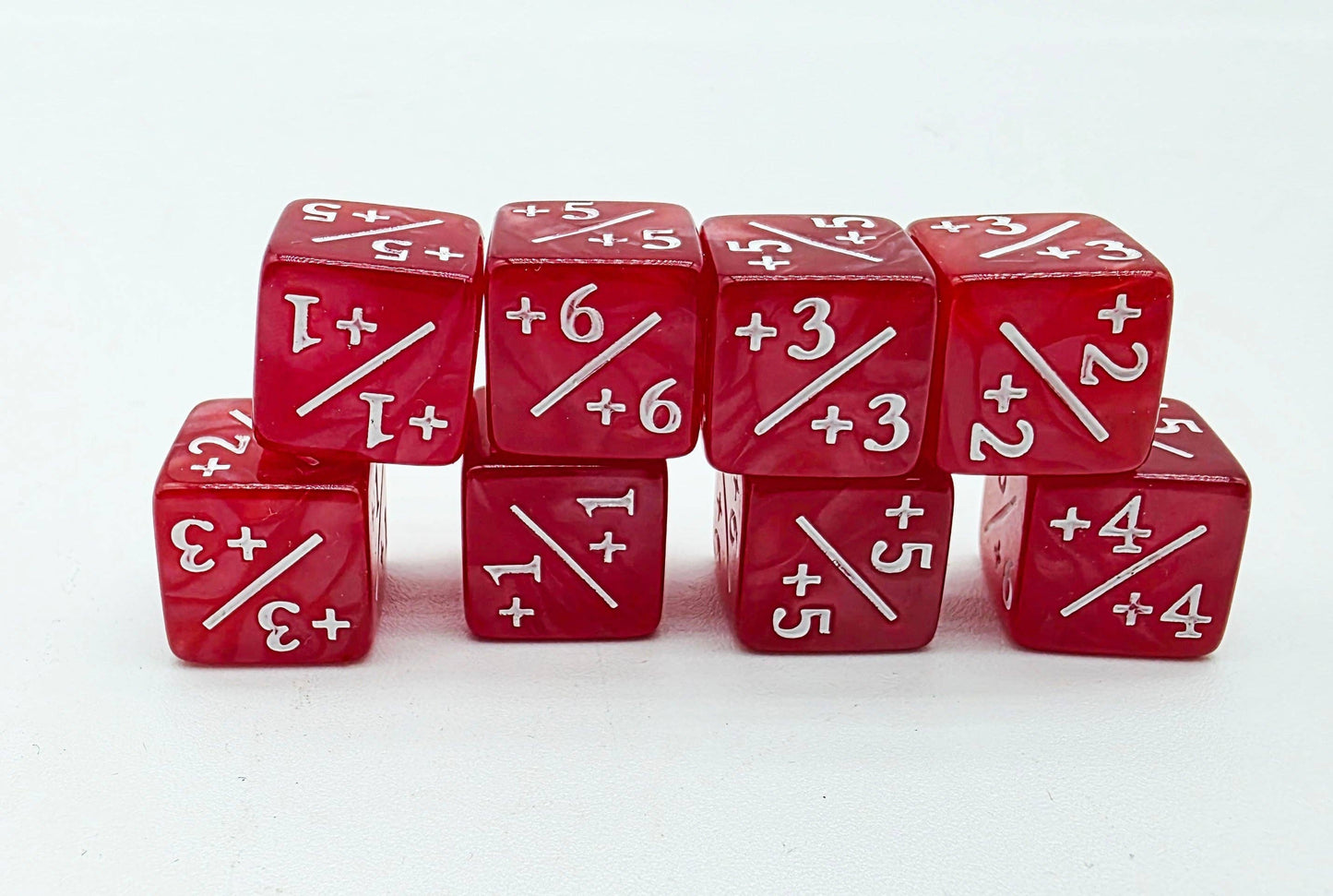 +1/+1 Pearl Red Counters for Magic - Set of 8